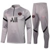 Paris Saint Germain Trainings Sweatshirt Pak Kwart-Zip 2021-22 Lichtgrijze Paris Saint Germain Trainings Sweatshirt Pak Kwart-Zip 2021-22 Lichtgrijze